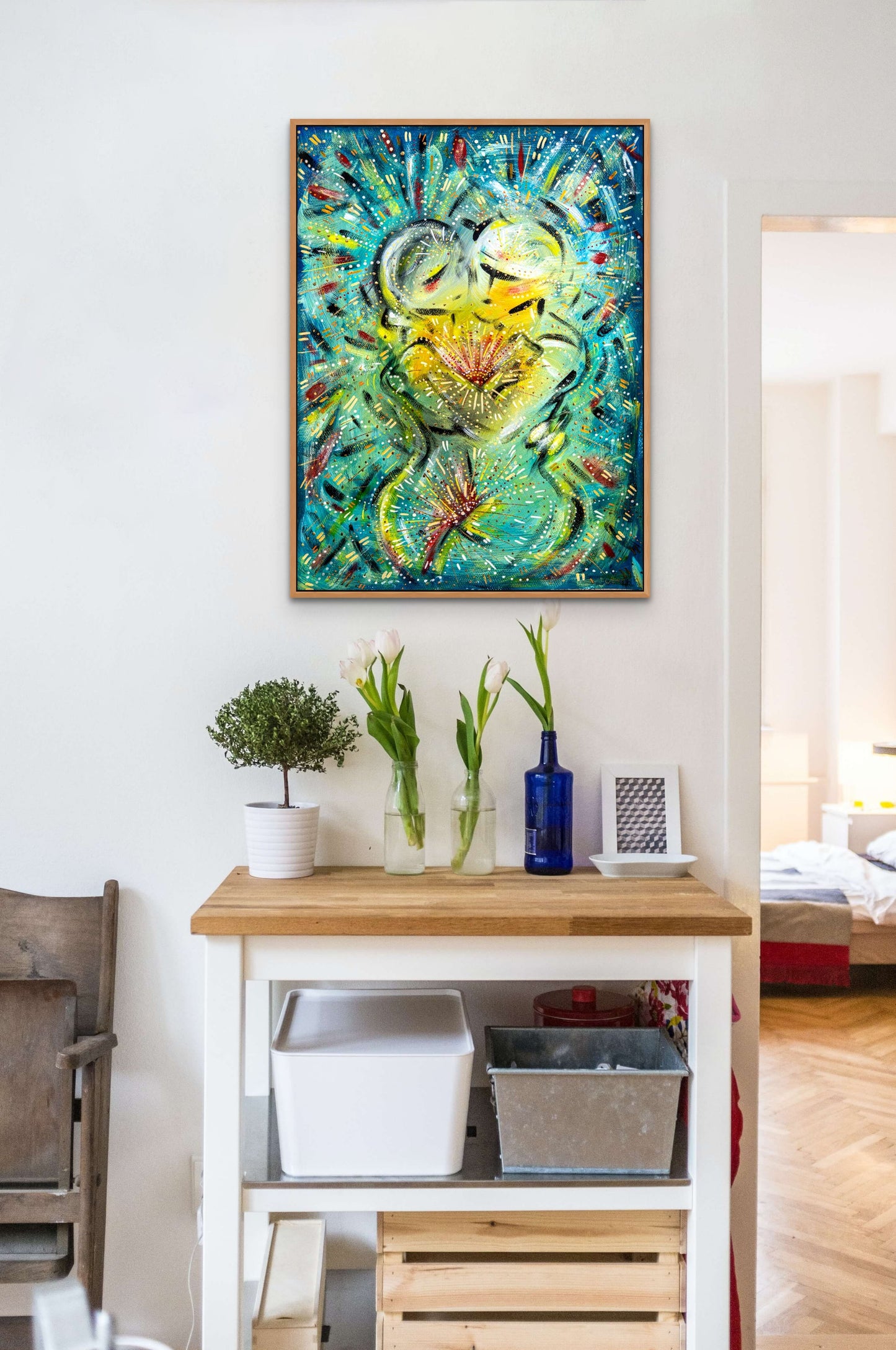 "In Love" - 24k Gold Embellished Print Painting
